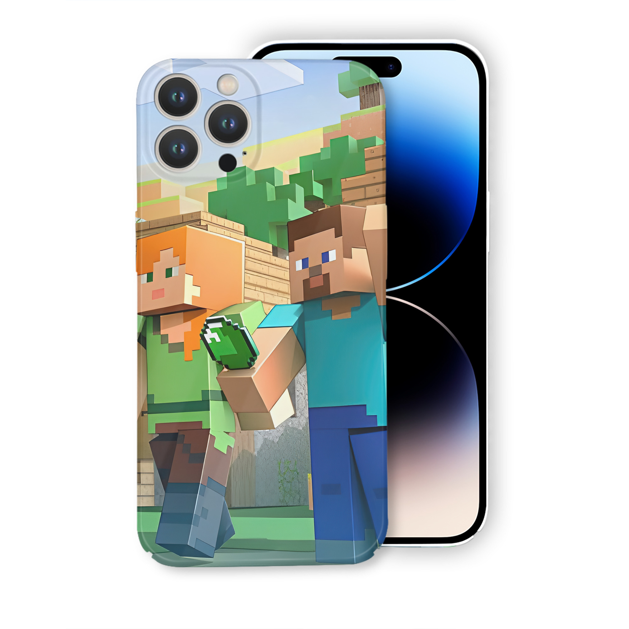 （画像用） マインクラフト ブロックの世界 Minecraft MC Block world 【iPhone 14シリーズ対応】ハードケース